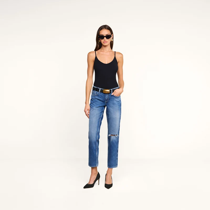 Nevia Slouchy Straight-Leg Jean