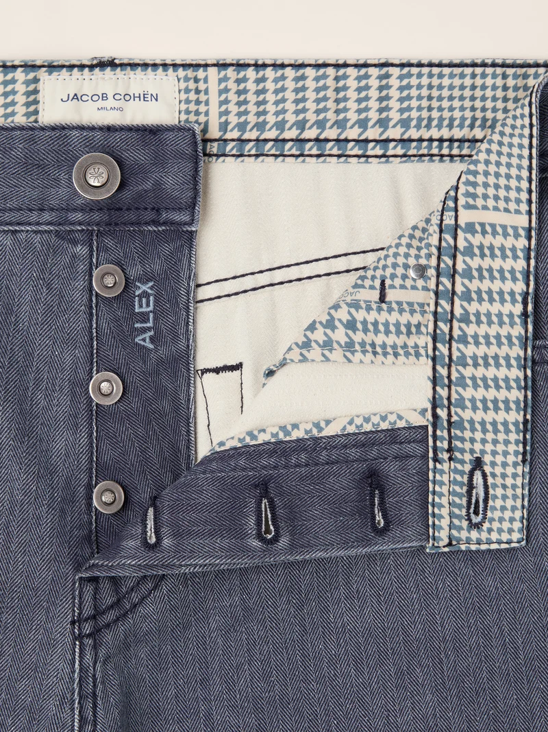 Alex — Pure Cotton Herringbone Jeans