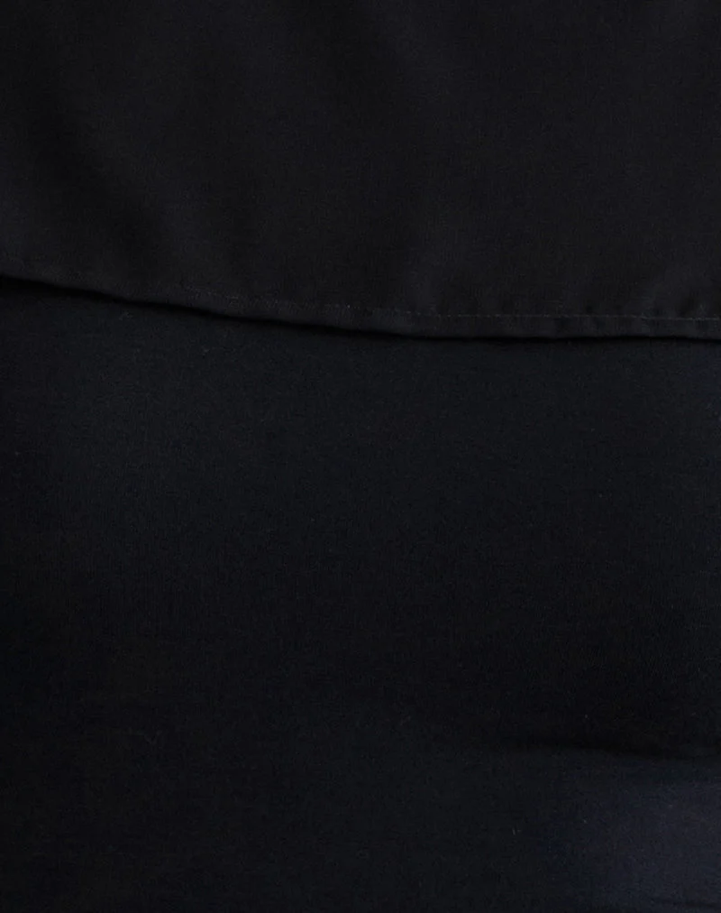 Cirata Top aus Rayon Jersey Chiffon Schwarz