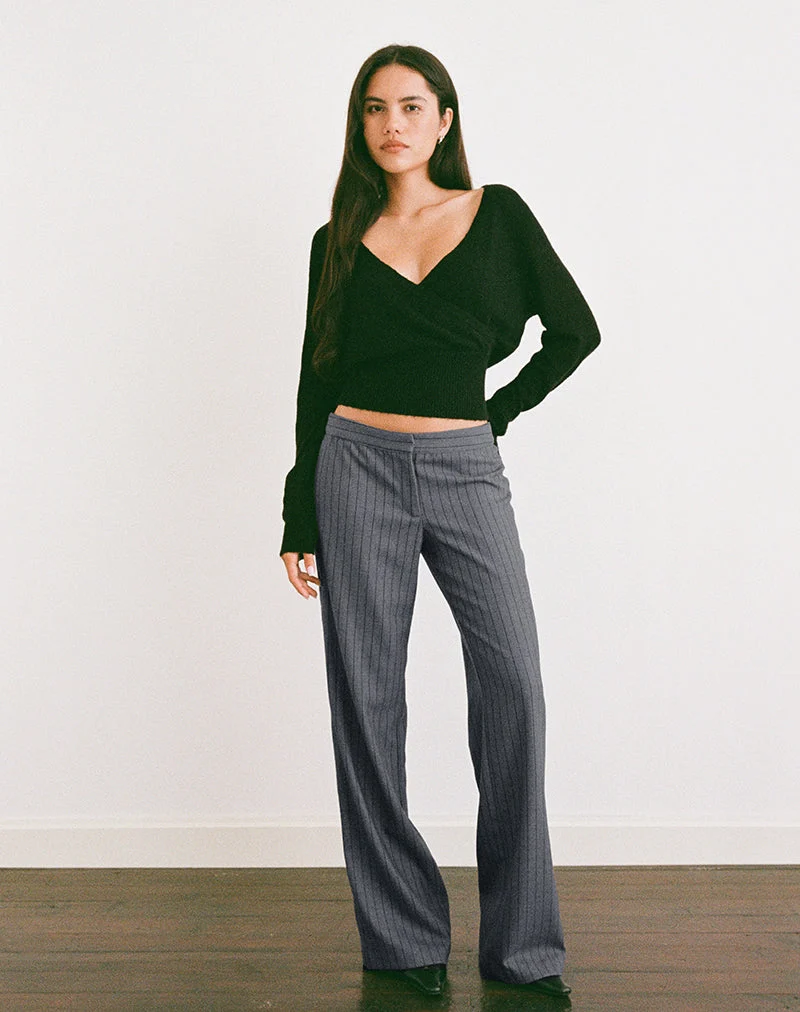 Ganta Slim Hose in Nadelstreifen anthrazit