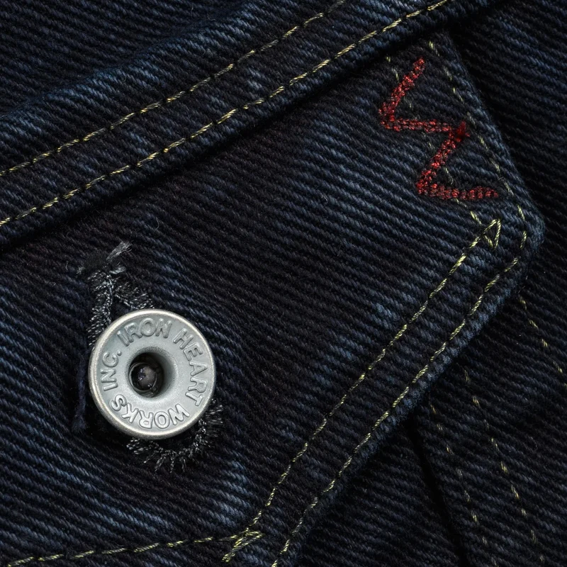 IH-526Lod 19 oz. Left-Hand Twill Type III Jacket Indigo Overdyed Black