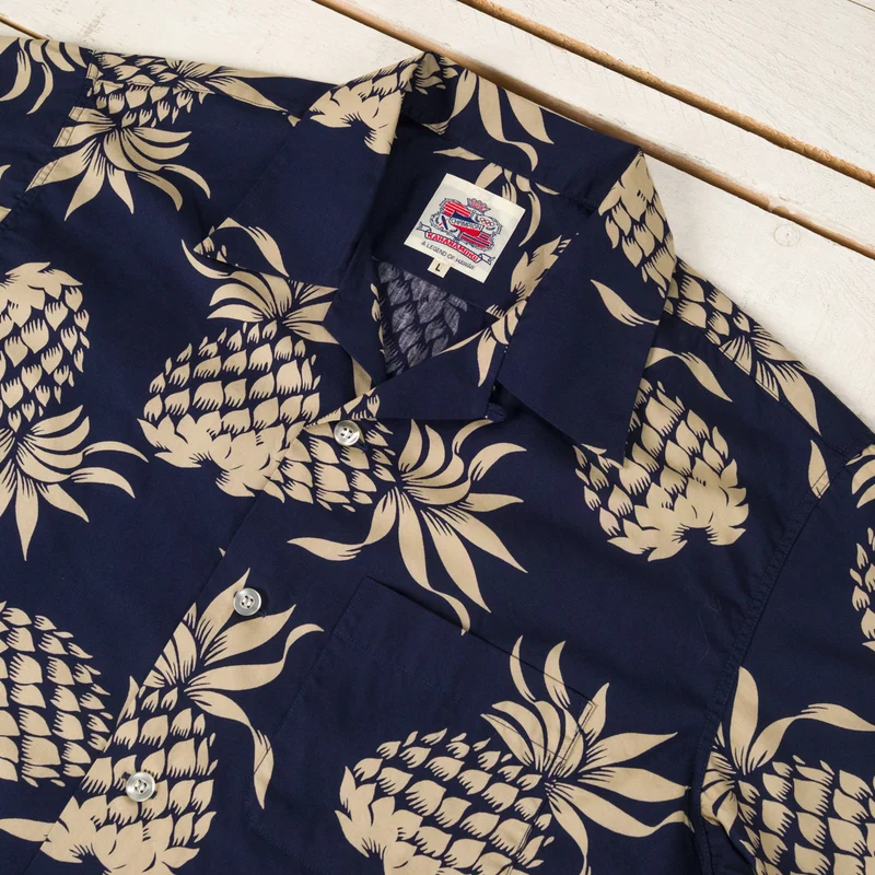 Duke Kahanamoku "Duke's Pineapple" Hawaiihemd Navy