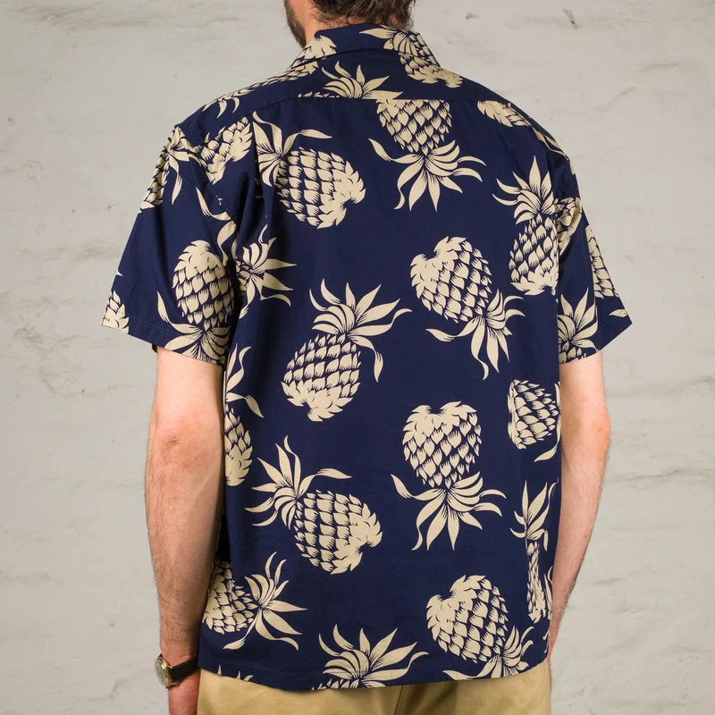 Duke Kahanamoku "Duke's Pineapple" Hawaiihemd Navy