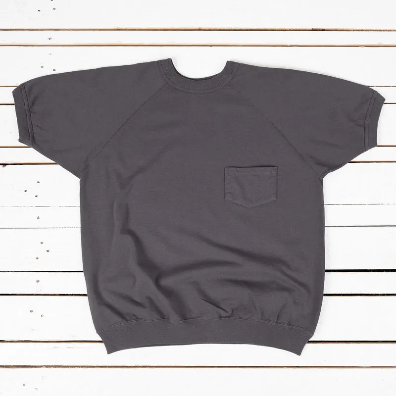 Short Sleeve Pocket Sweatshirt Charcoal