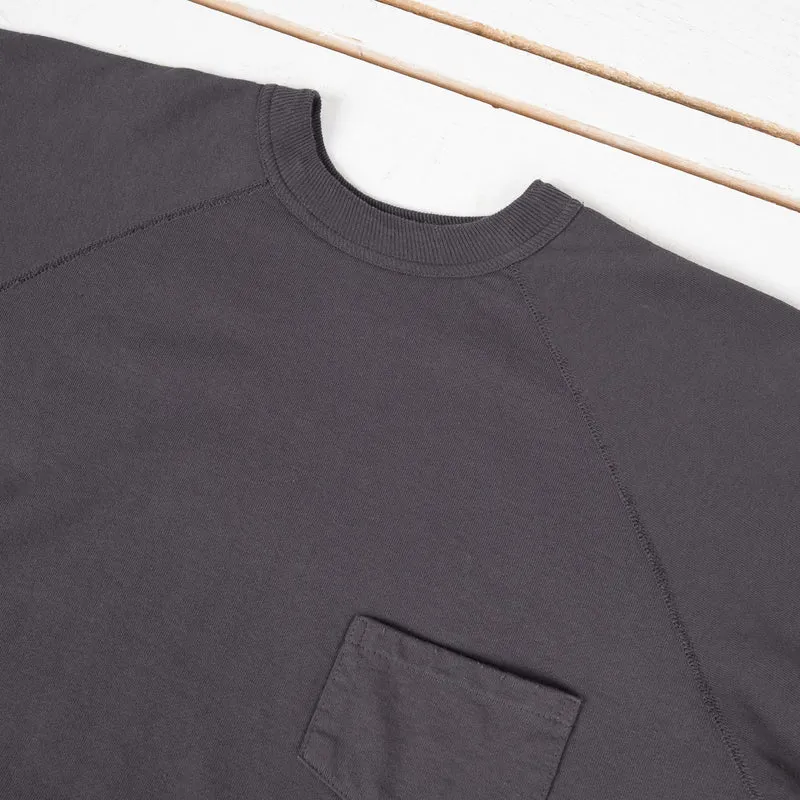 Short Sleeve Pocket Sweatshirt Charcoal