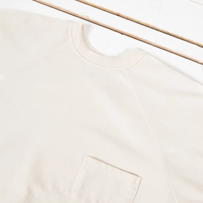 Short Sleeve Pocket Sweatshirt Cream