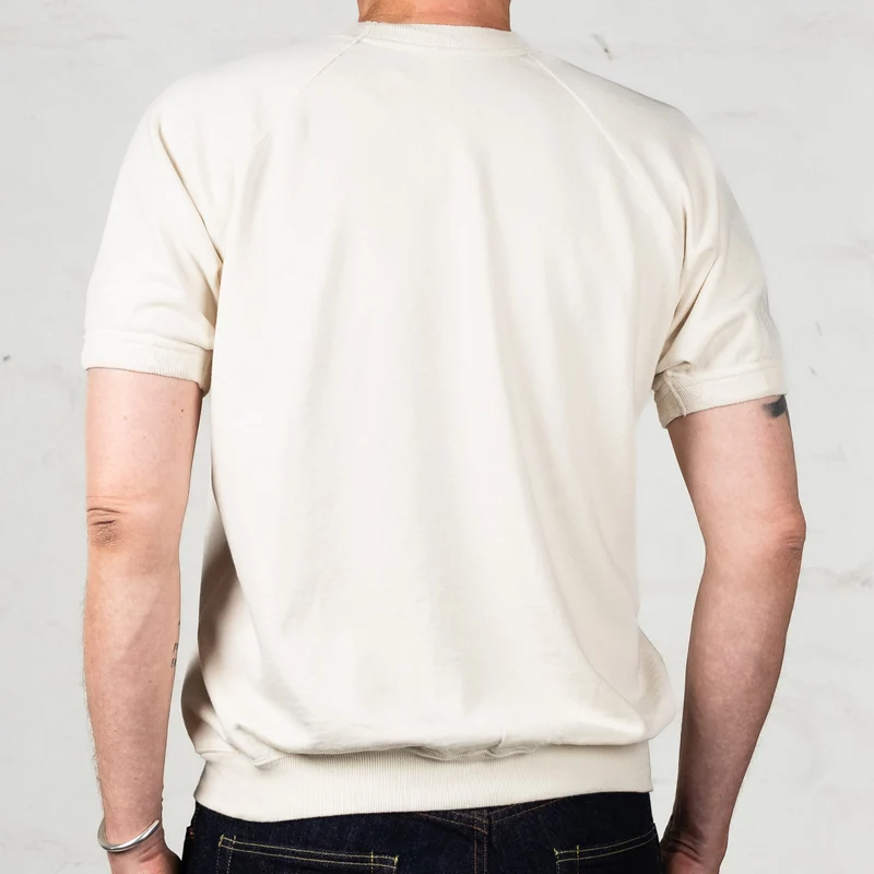 Short Sleeve Pocket Sweatshirt Cream