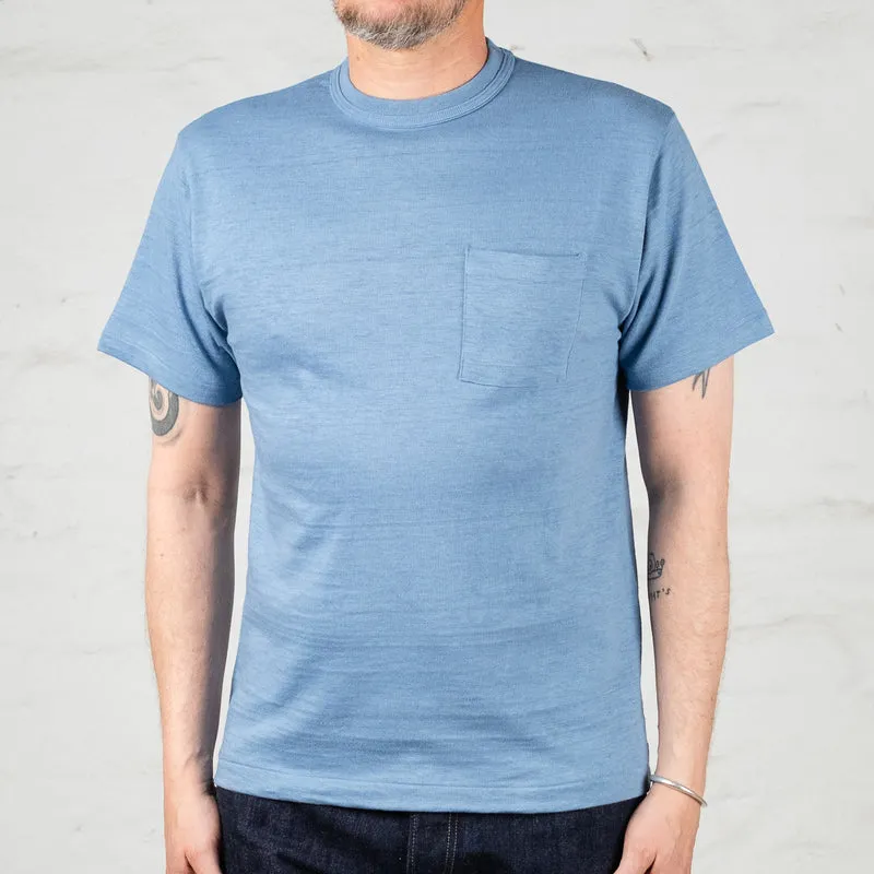 Round Neck Pocket T-Shirt Pale Blue