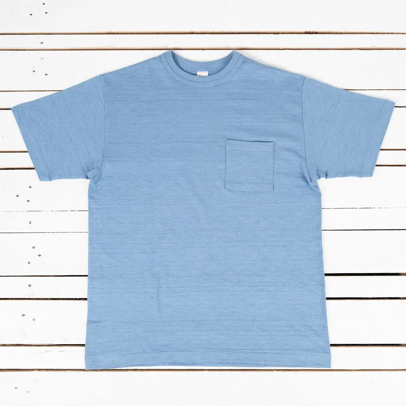 Round Neck Pocket T-Shirt Pale Blue