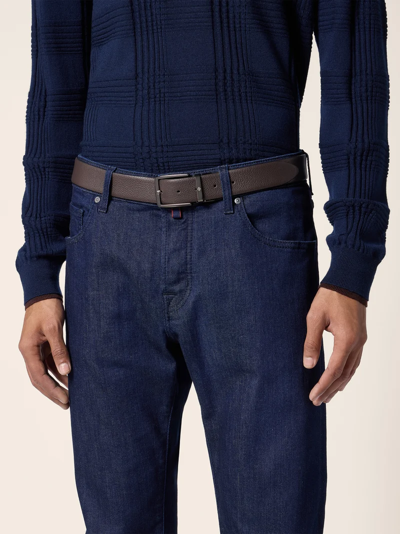 Reversible Grained Leather and Nappa Belt