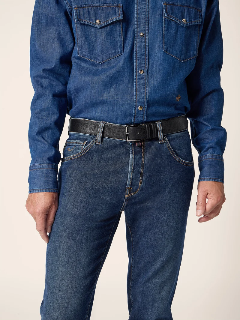 Deer-Effect Leather Belt