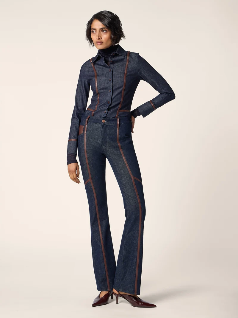 Vivian – Comfort Cotton-Lyocell Jeans with Nappa Leather