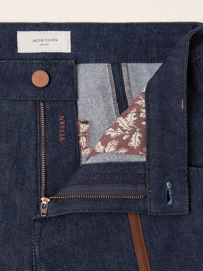 Vivian – Comfort Cotton-Lyocell Jeans with Nappa Leather