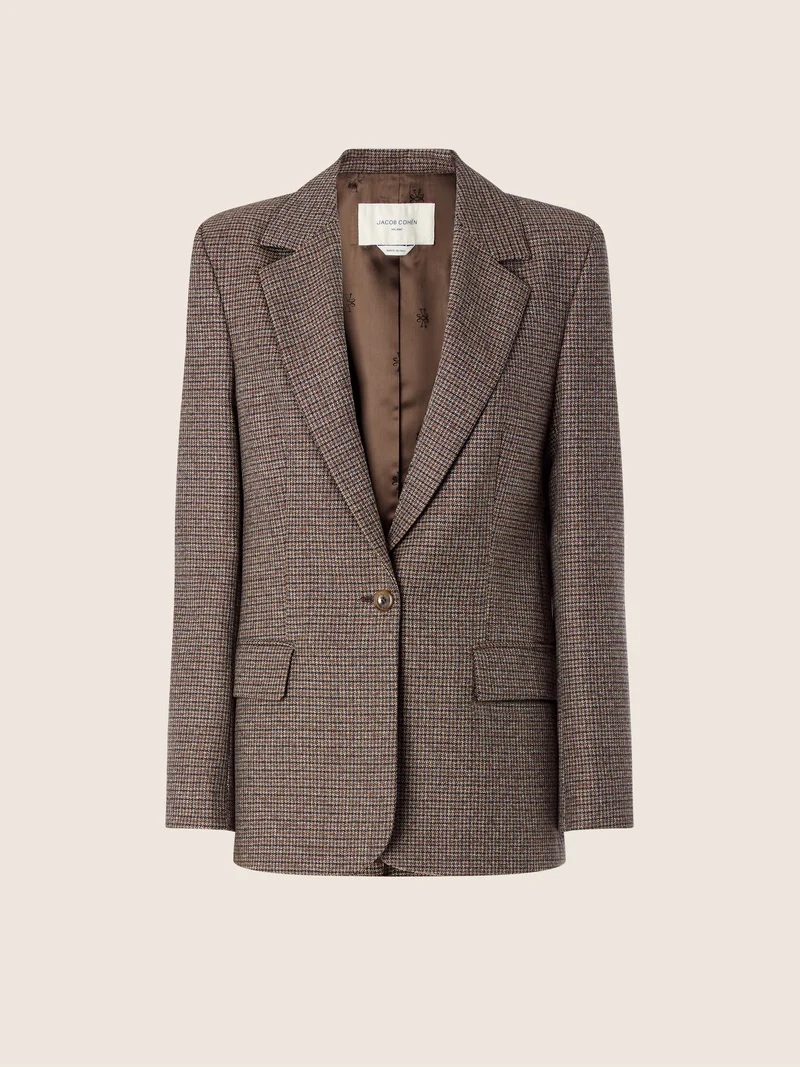 Houndstooth Wool Blazer