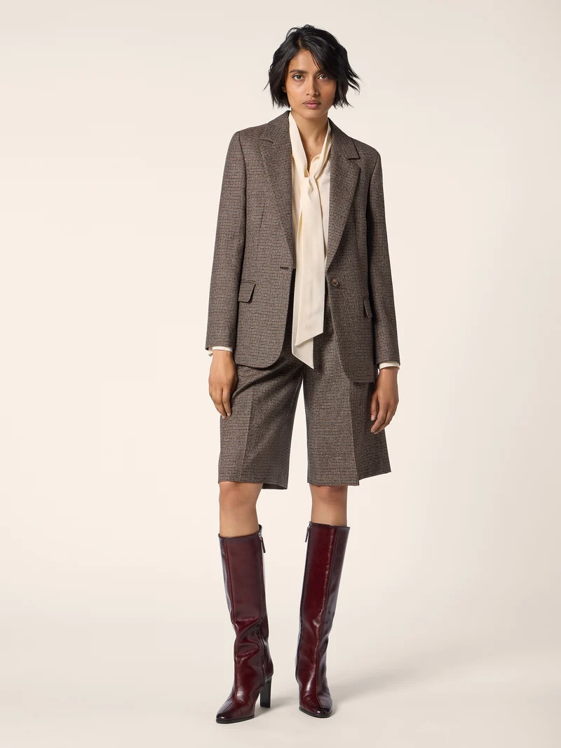 Houndstooth Wool Blazer