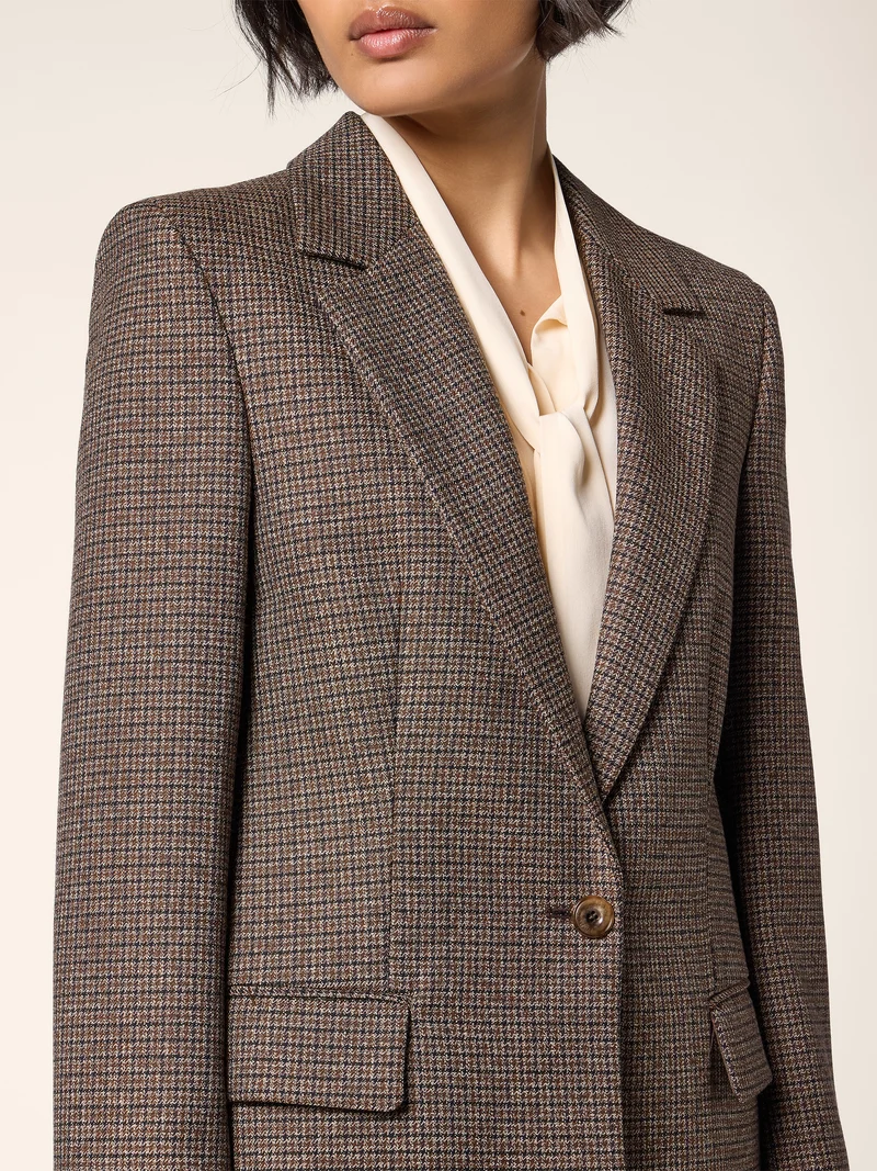Houndstooth Wool Blazer