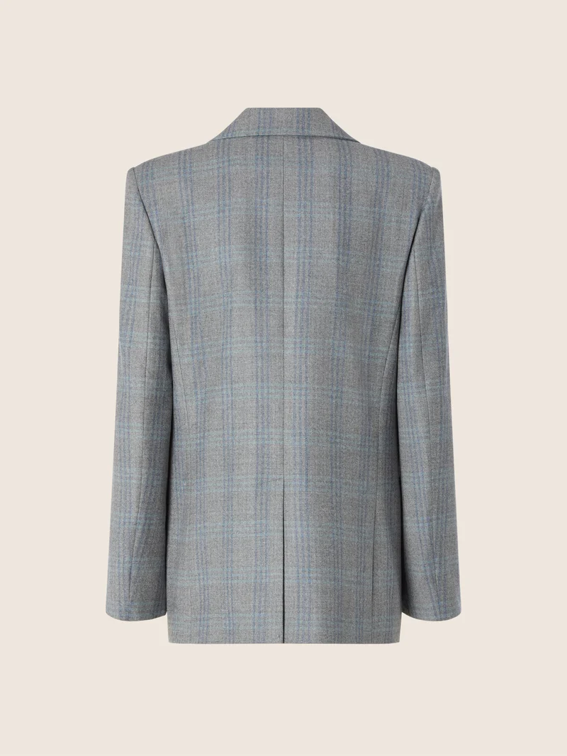 Check Wool Flannel Blazer