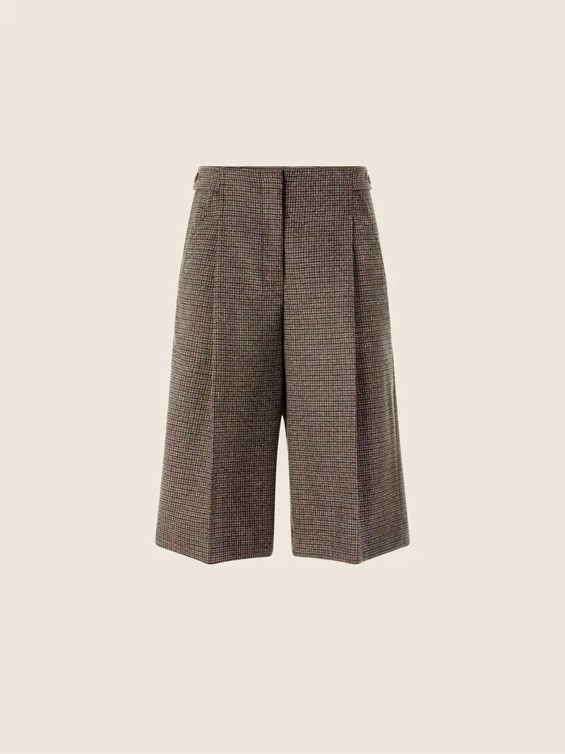 Ivy – Bermudas in Houndstooth Wool