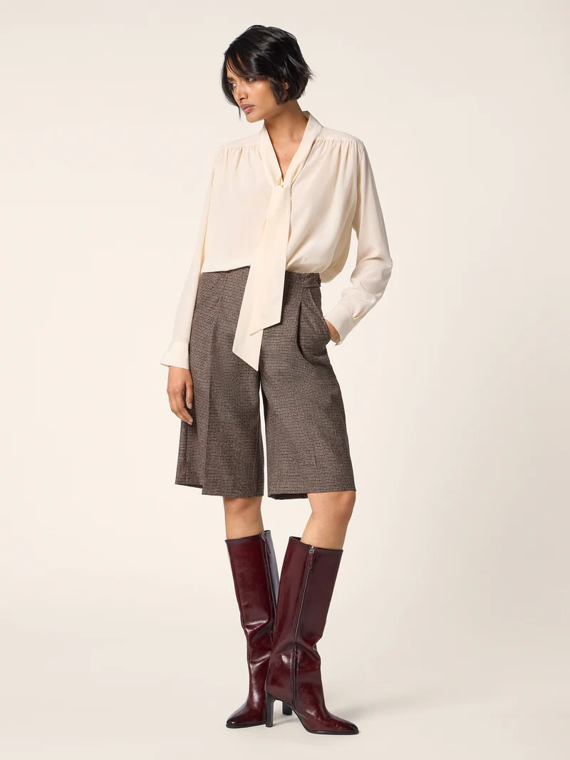 Ivy – Bermudas in Houndstooth Wool