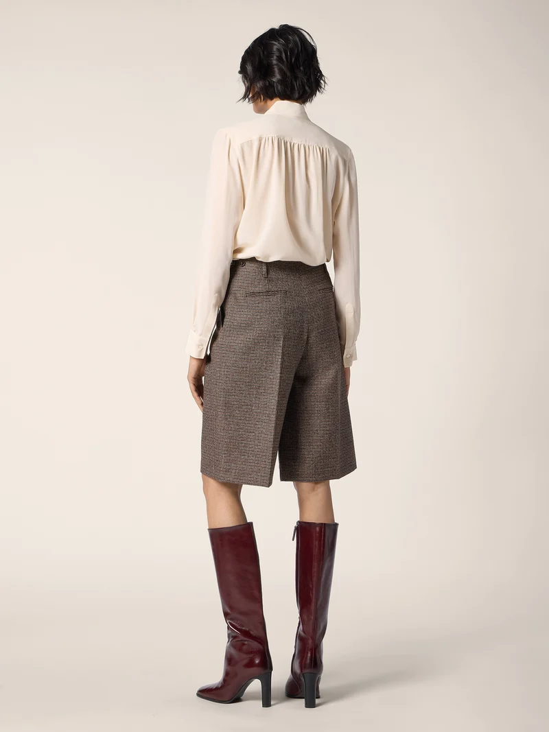 Ivy – Bermudas in Houndstooth Wool