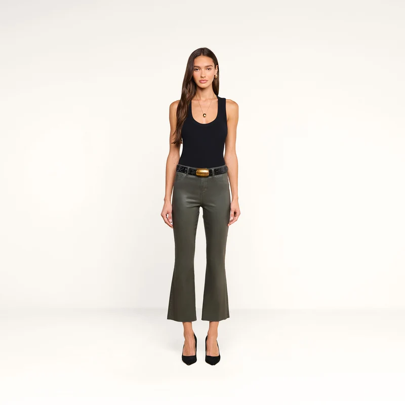 Kendra Coated Cropped Flare Jean