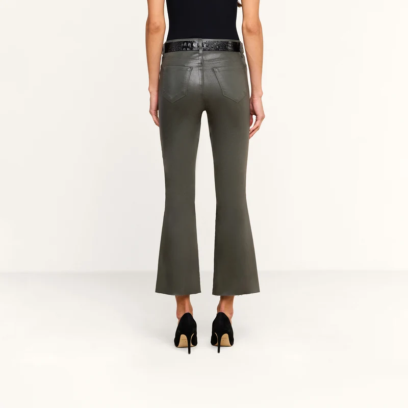 Kendra Coated Cropped Flare Jean