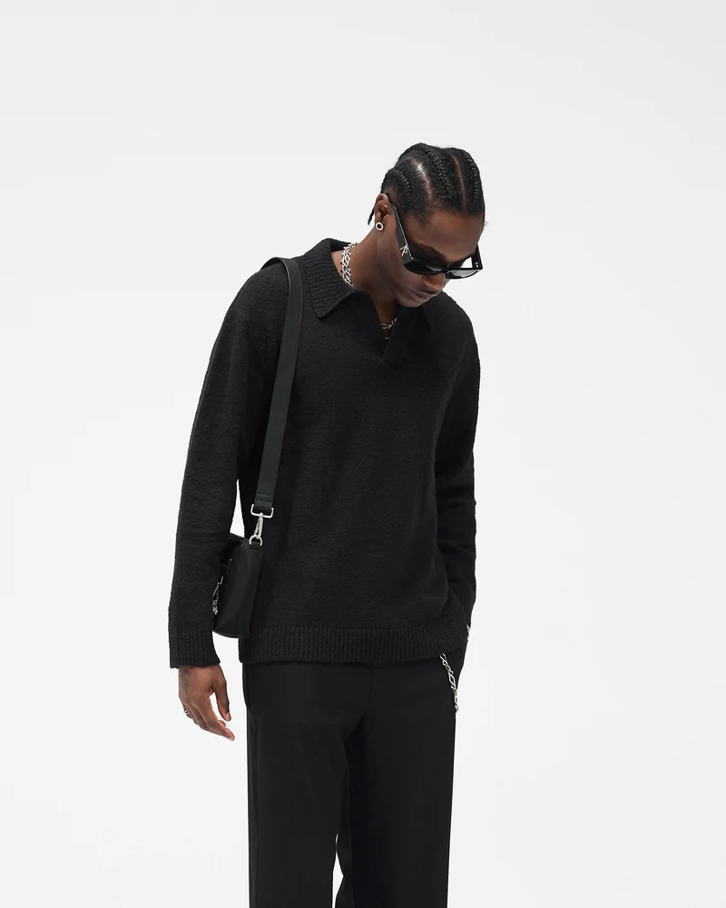 Knitted Polo - Jet Black