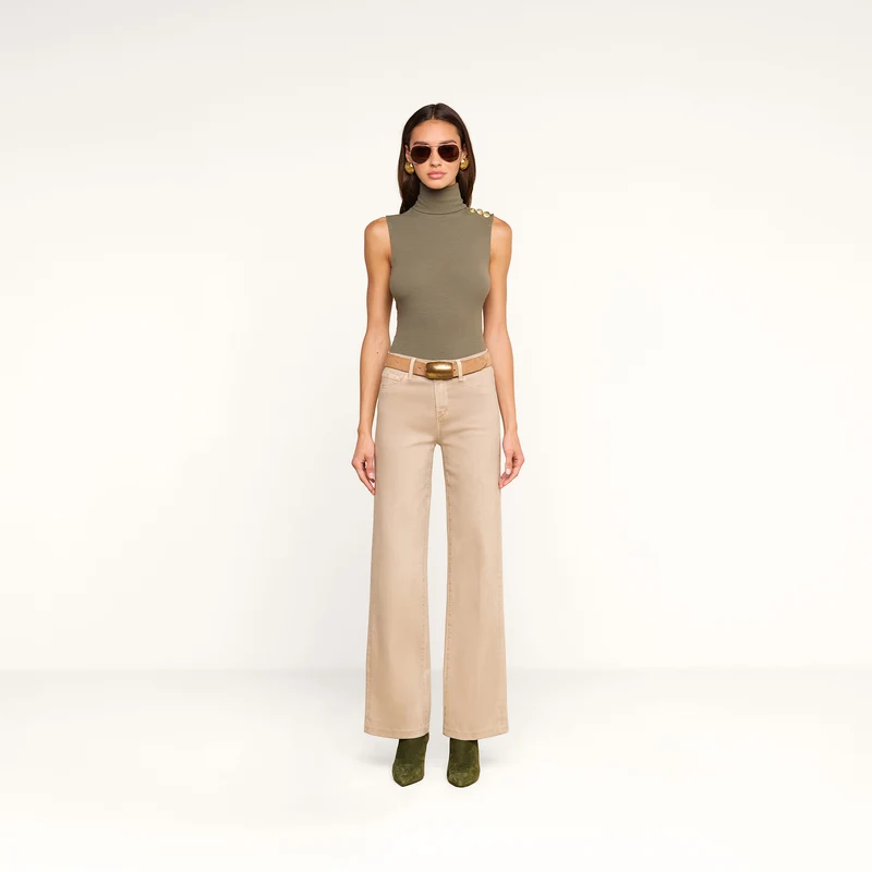 Scottie Coated Wide-Leg Jean