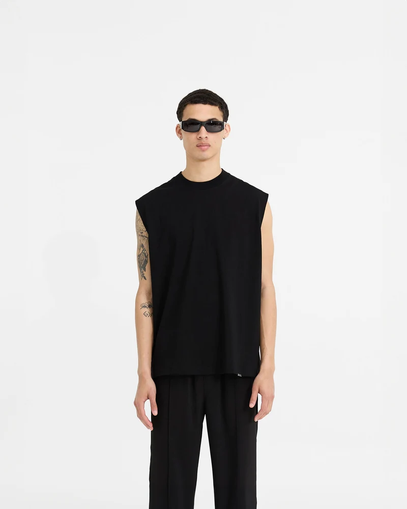 Initial Boxy Tank - Black