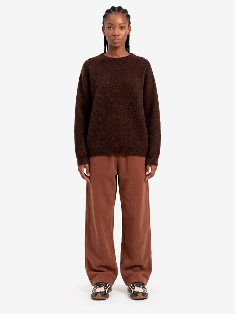 Maglione oversize marrone in misto alpaca