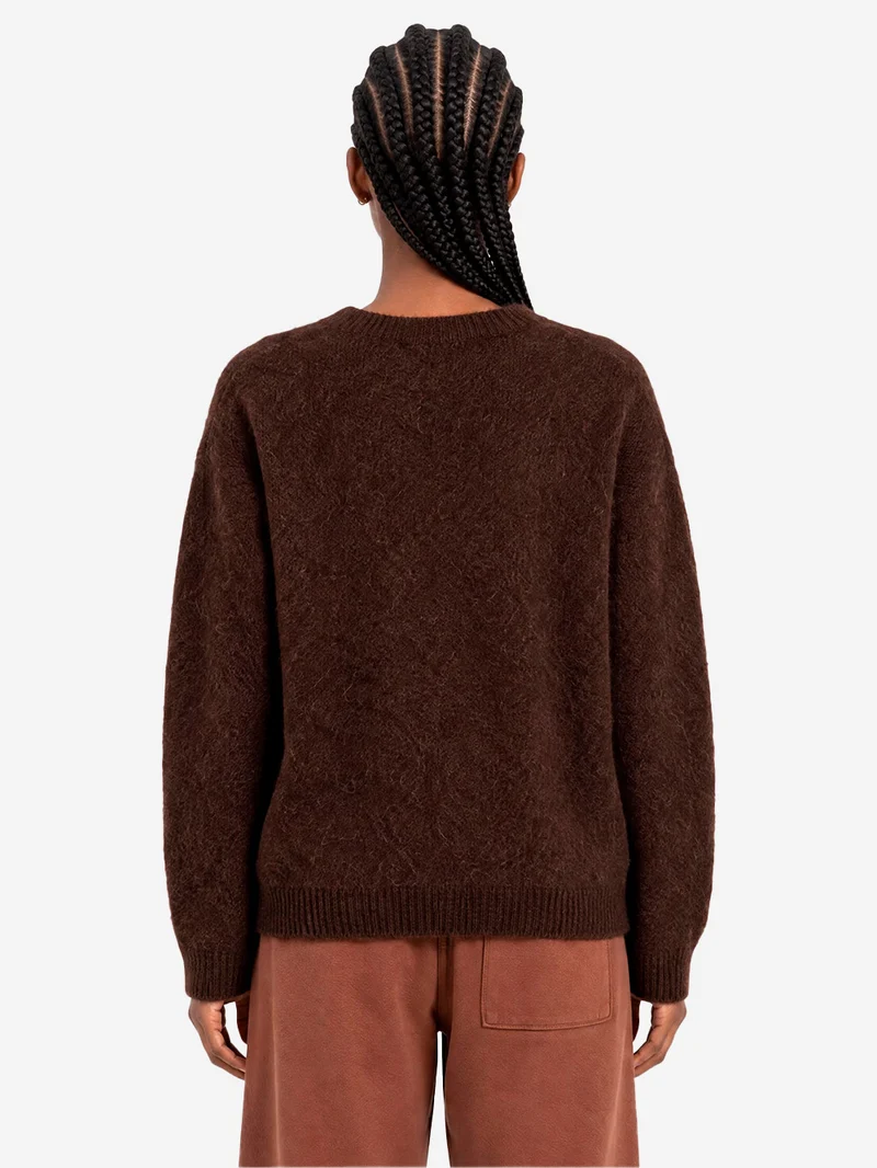 Maglione oversize marrone in misto alpaca