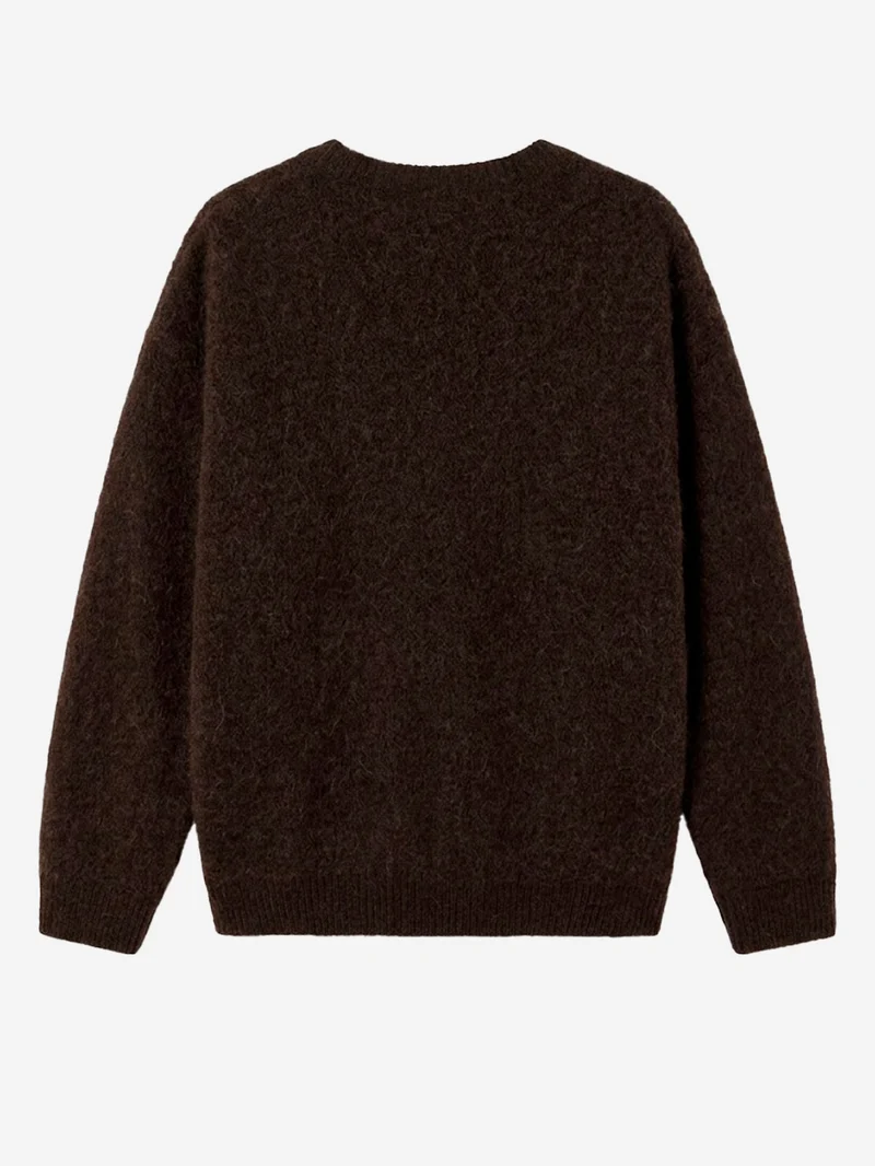 Maglione oversize marrone in misto alpaca