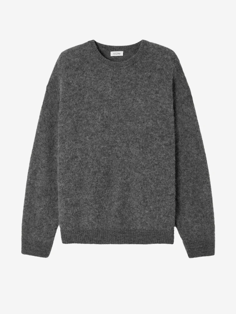 Maglione oversize grigio in misto alpaca