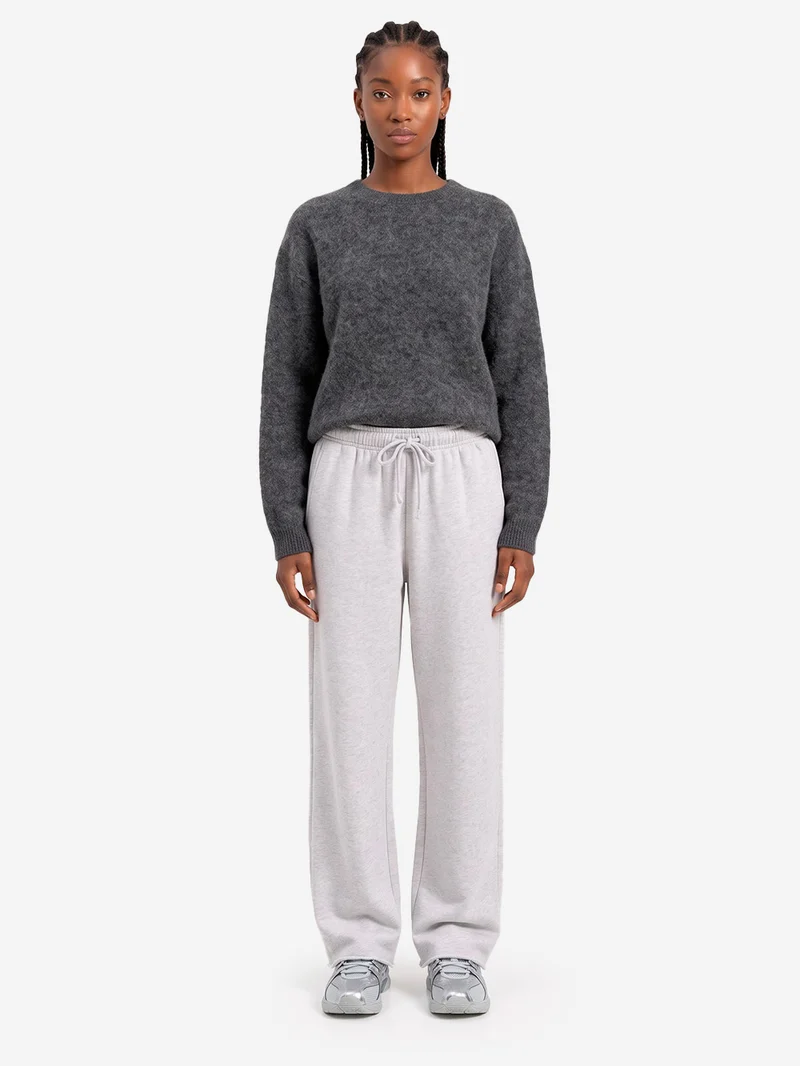 Maglione oversize grigio in misto alpaca