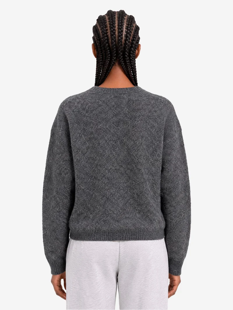 Maglione oversize grigio in misto alpaca