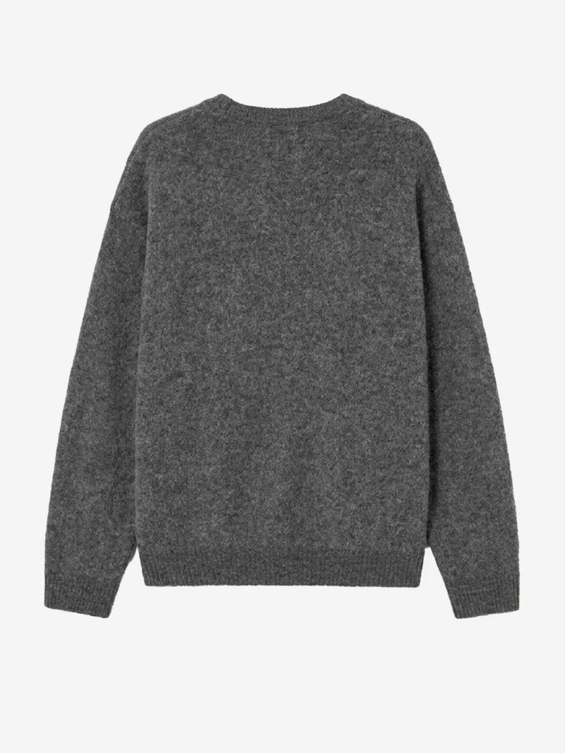 Maglione oversize grigio in misto alpaca