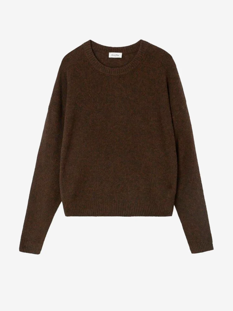 Maglione marrone a palloncino in misto lana