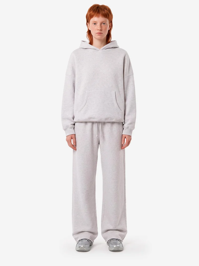 Pantaloni joggers grigi in felpa di cotone elasticizzato