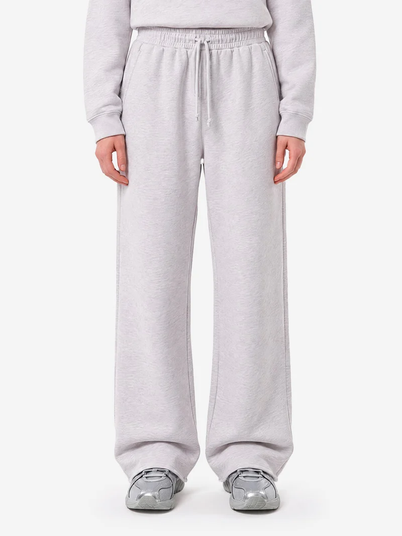 Pantaloni joggers grigi in felpa di cotone elasticizzato