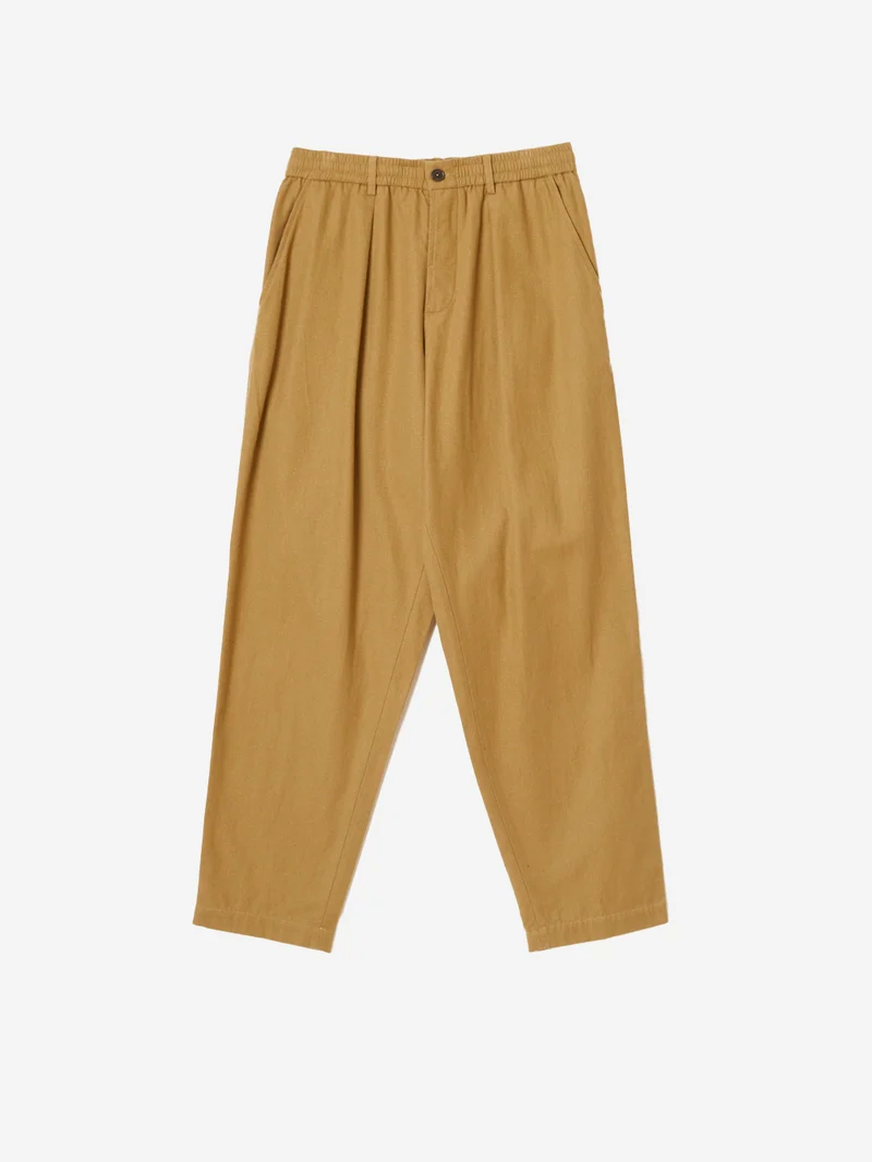 Pantaloni Brushed Moleskin Pleated Track Pant beige