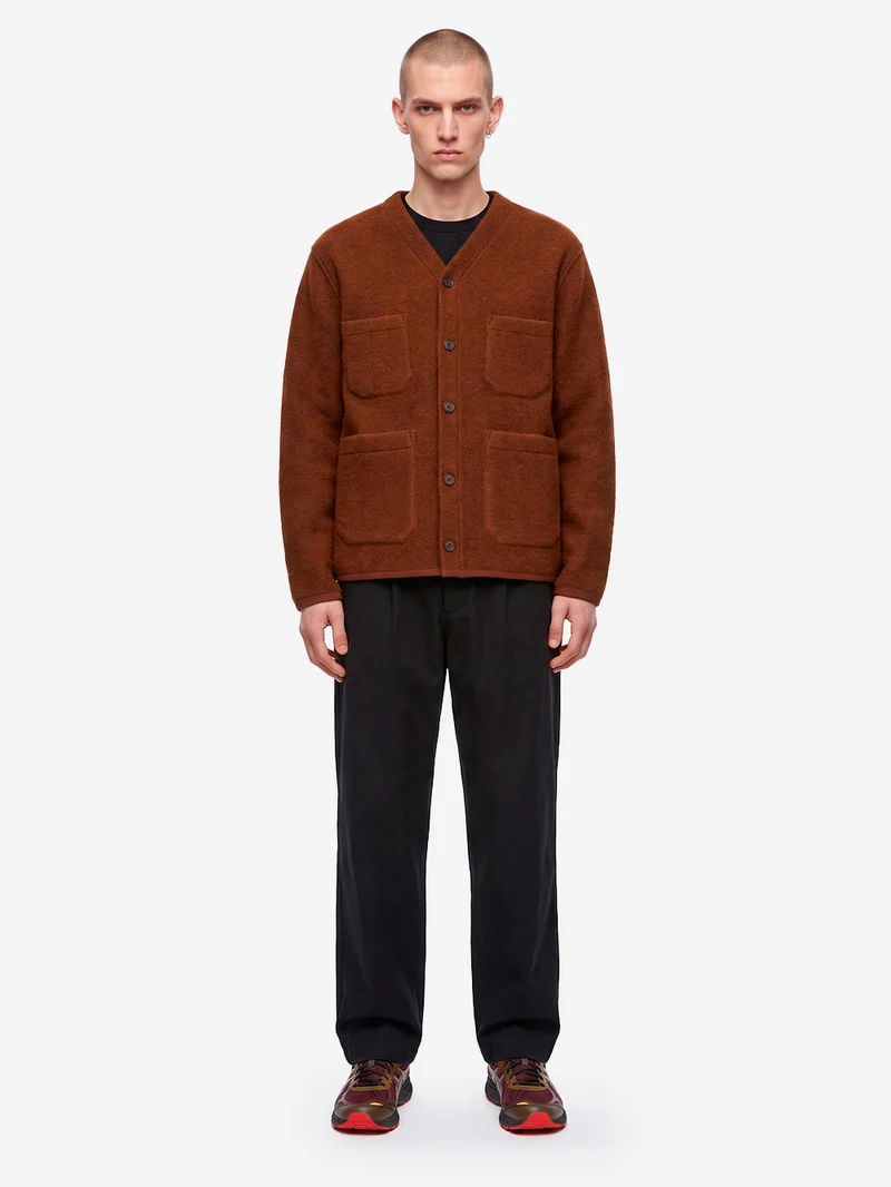 Pantaloni Brushed Moleskin Pleated Track Pant neri