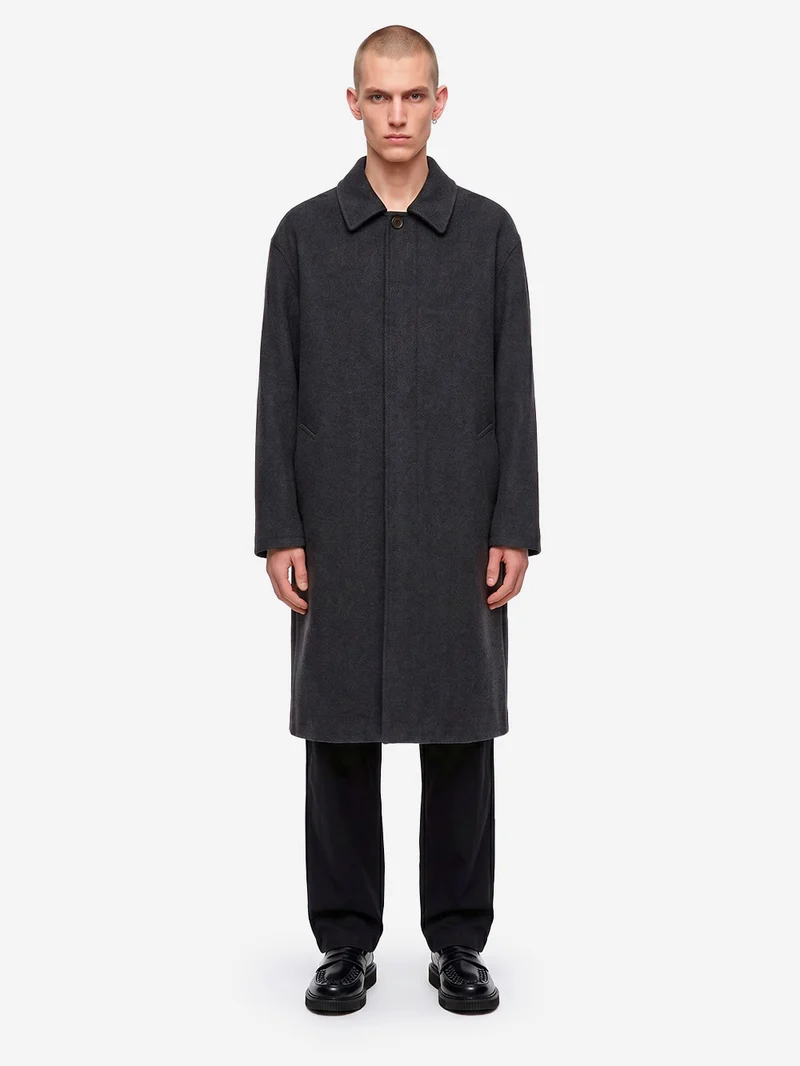 Cappotto grigio Mowbray in misto lana