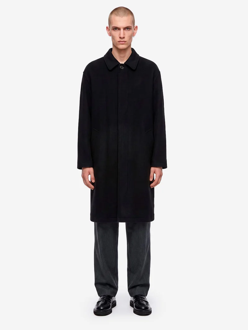 Cappotto nero Mowbray in misto lana