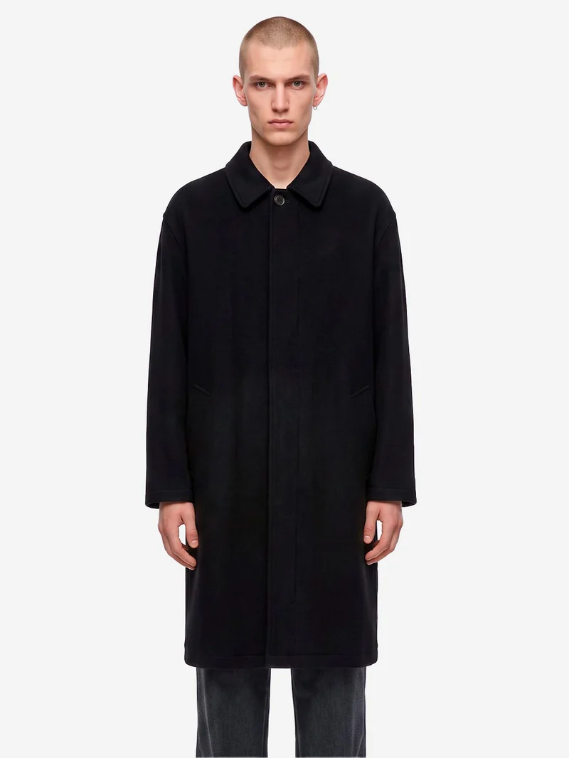Cappotto nero Mowbray in misto lana