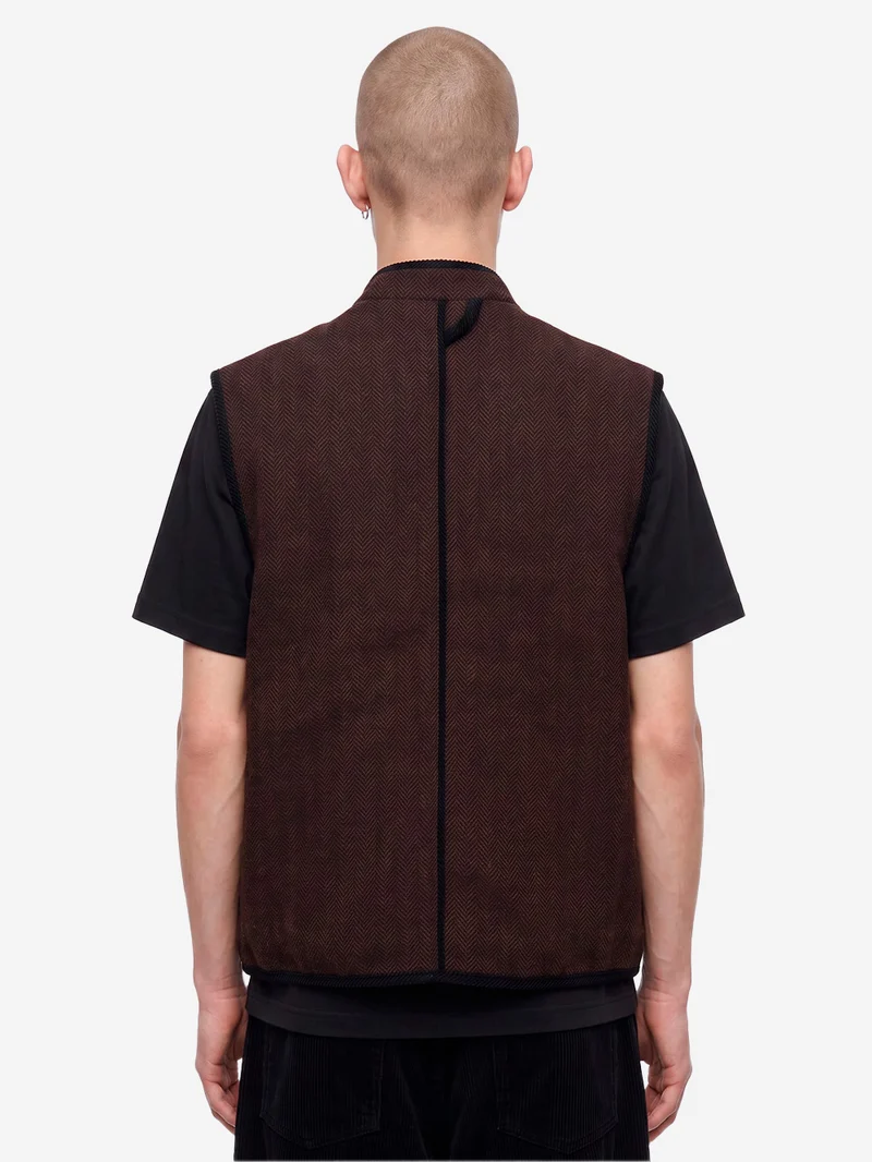 Gilet Herringbone Wool Hunting in misto lana
