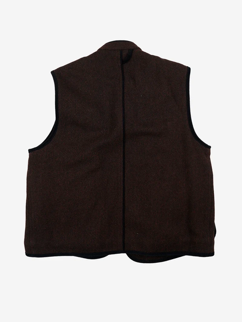 Gilet Herringbone Wool Hunting in misto lana