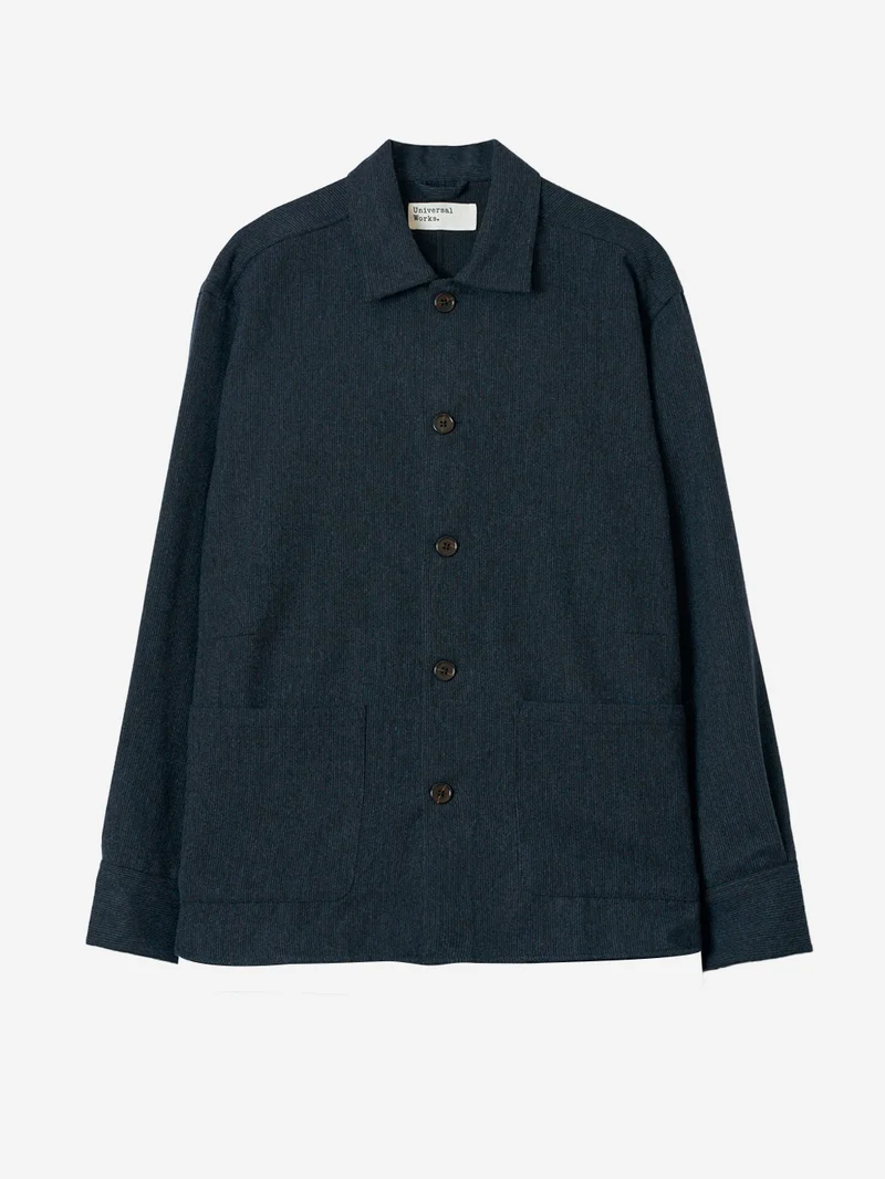 Overshirt 'Travail' in misto lana navy