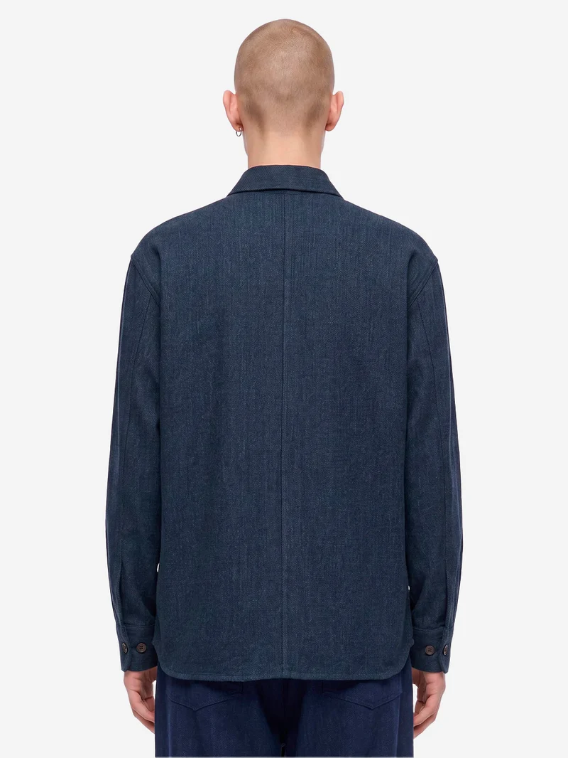 Overshirt 'Travail' in misto lana navy