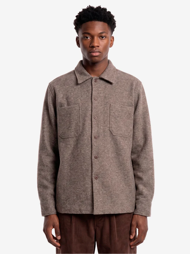 Overshirt 'Work' in misto lana con tasche sul petto