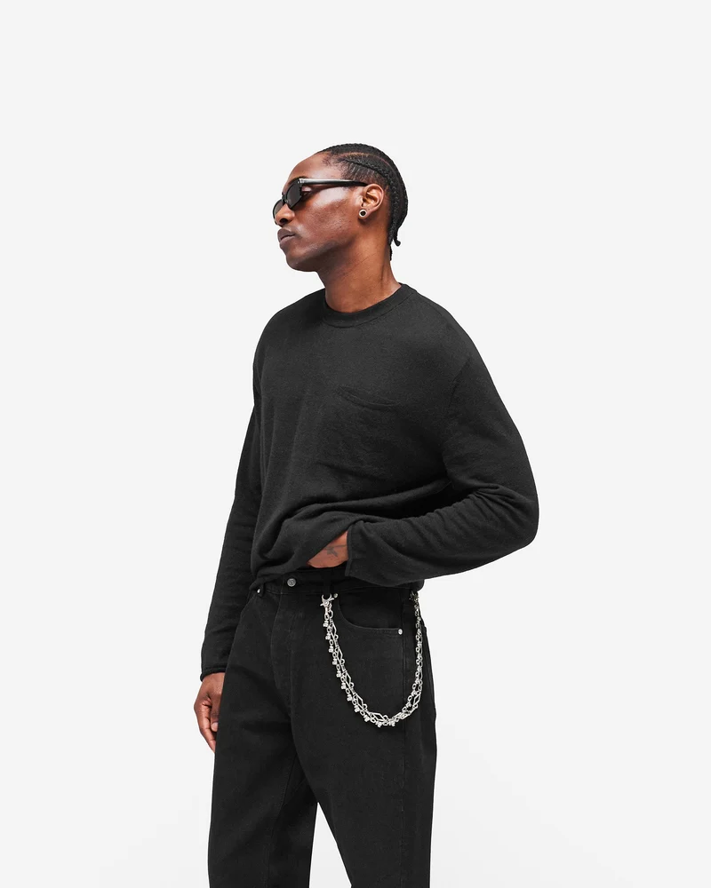 GH Knitted Long Sleeve Top - Jet Black